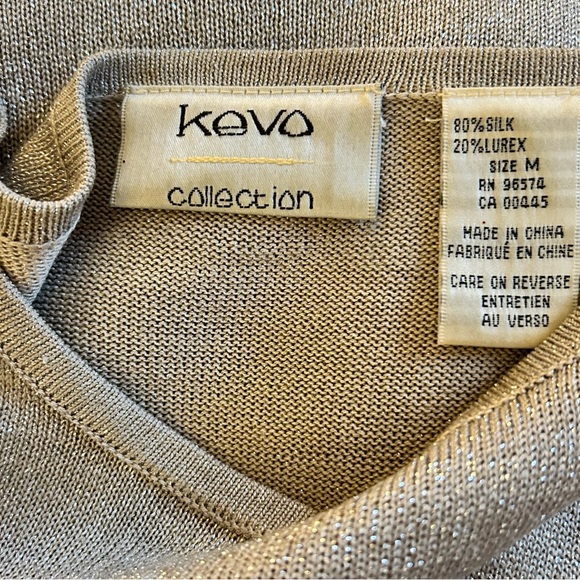 Keva Collection Silver Silk Metallic Top Size M Vintage 90’s - Picture 6 of 6